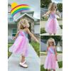 Arshiner Toddler Girls Tulle Dress Rainbow Tutu Birthday Princess Dresses Formal Photoshoot Outfit Summer Clothes 2-8T(Rainbow)