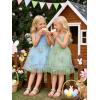 Arshiner Toddler Girls Tulle Dress Rainbow Tutu Birthday Princess Dresses Formal Photoshoot Outfit Summer Clothes 2-8T(Sage Green – Flower Tulle)