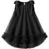 Arshiner Toddler Girl Tulle Dress Baby Girl Tutu Birthday Party Princess Dresses Tiered High Low Summer Sundress for 2-8Y(Black)
