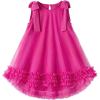 Arshiner Toddler Girl Tulle Dress Baby Girl Tutu Birthday Party Princess Dresses Tiered High Low Summer Sundress for 2-8Y(Rose Red)