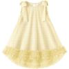 Arshiner Toddler Girl Tulle Dress Baby Girl Tutu Birthday Party Princess Dresses Tiered High Low Summer Sundress for 2-8Y(Yellow and White Plaid)