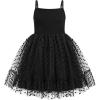 Arshiner Toddler Girls Tulle Dress Rainbow Tutu Birthday Princess Dresses Formal Photoshoot Outfit Summer Clothes 2-8T(Black – Dot Tulle)