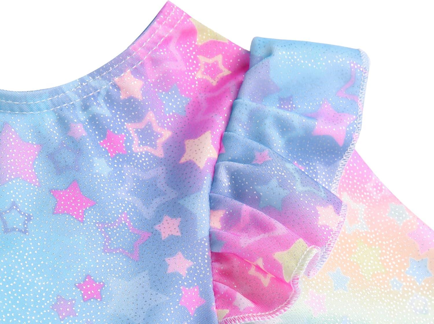 image:imageArshiner Girls Gymnastics Leotards Ruffle Long Sleeve Shimmer Ballet Unitard Dancewear for 310 YearsMulitcolor Stars