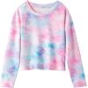 Arshiner Girls 2 Piece Outfits Kids Tie Dye Sweatsuits Set Long Sleeve Shirt and Pants Set Size 5-14 Y(Pink Universe)
