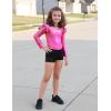Arshiner Girls Gymnastics Leotards Ruffle Long Sleeve Shimmer Ballet Unitard Dancewear for 3-10 Years(Hot Pink)