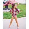 Arshiner Girls Gymnastics Leotards Ruffle Long Sleeve Shimmer Ballet Unitard Dancewear for 3-10 Years(Mulitcolor Leopards)
