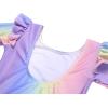 Arshiner Girls Gymnastics Leotards Ruffle Long Sleeve Shimmer Ballet Unitard Dancewear for 3-10 Years(Rainbow)