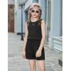 Arshiner Girls 2 Piece Outfits Summer Short Sets Crewneck Sleeveless Knit Tops and Shorts with Pockets Athletic Clothing Set(Black)