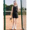 Arshiner Girls 2 Piece Outfits Summer Short Sets Crewneck Sleeveless Knit Tops and Shorts with Pockets Athletic Clothing Set(Black)