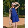 Arshiner Girls 2 Piece Outfits Summer Short Sets Crewneck Sleeveless Knit Tops and Shorts with Pockets Athletic Clothing Set(Dark Blue)