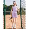 Arshiner Girls 2 Piece Outfits Summer Short Sets Crewneck Sleeveless Knit Tops and Shorts with Pockets Athletic Clothing Set(Light Purple)
