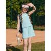Arshiner Girls 2 Piece Outfits Summer Short Sets Crewneck Sleeveless Knit Tops and Shorts with Pockets Athletic Clothing Set(Sky Blue)