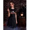 Arshiner Girls Halloween Shirt Crop Top Short Sleeve Graphic T Shirt Tee(Black Ghost)