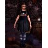 Arshiner Girls Halloween Shirt Crop Top Short Sleeve Graphic T Shirt Tee(Black Ghost)
