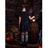 Arshiner Girls Halloween Shirt Crop Top Short Sleeve Graphic T Shirt Tee(Black Skeleton)