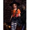 Arshiner Girls Halloween Shirt Crop Top Short Sleeve Graphic T Shirt Tee(Orange Castle)