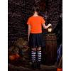 Arshiner Girls Halloween Shirt Crop Top Short Sleeve Graphic T Shirt Tee(Orange Pumpkin)