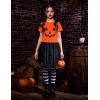 Arshiner Girls Halloween Shirt Crop Top Short Sleeve Graphic T Shirt Tee(Orange Pumpkin)