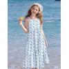 Arshiner Girls Summer Dress Casual Loose Sleeveless Sundress Flowy Beach Maxi Dresses with Pockets(Blue Flower)