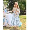 Arshiner Girls Summer Dress Casual Loose Sleeveless Sundress Flowy Beach Maxi Dresses with Pockets(Blue Flower)