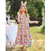 Arshiner Girls Summer Dress Casual Loose Sleeveless Sundress Flowy Beach Maxi Dresses with Pockets(Colorful Flower)