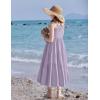Arshiner Girls Summer Dress Casual Loose Sleeveless Sundress Flowy Beach Maxi Dresses with Pockets(Purple)