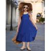 Arshiner Girls Summer Dress Casual Loose Sleeveless Sundress Flowy Beach Maxi Dresses with Pockets(Royal Blue)