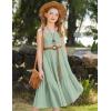 Arshiner Girls Summer Dress Casual Loose Sleeveless Sundress Flowy Beach Maxi Dresses with Pockets(Sage Green)