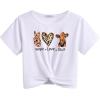 Arshiner Girls Clothing Sets Tie Dye Twist Front Tops & Sweatpants Outfits Sportwear Sweatsuits Tracksuits 4-13 Year(White Floral)