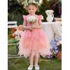 Arshiner Toddler Tutu Dress Little Girls Irregular Tulle Princess Birthday Party Formal Dresses(Gradient Pink Beige)