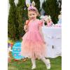 Arshiner Toddler Tutu Dress Little Girls Irregular Tulle Princess Birthday Party Formal Dresses(Gradient Pink Beige)