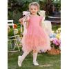 Arshiner Toddler Tutu Dress Little Girls Irregular Tulle Princess Birthday Party Formal Dresses(Gradient Pink Beige)