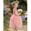 Arshiner Toddler Tutu Dress Little Girls Irregular Tulle Princess Birthday Party Formal Dresses(Gradient Pink Beige)