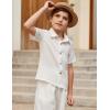 Arshiner Boys Casual Short Sleeve Button Down Shirt Fashion Textured Summer Beach Shirt 3-13 Years Old(Off-white)