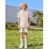 Arshiner Boys Woven Shorts Set Academic Style Button Down Shirt and Denim Shorts Casual 2-Piece Clothes Outfits 4-12 Years(Beige)