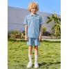 Arshiner Boys Woven Shorts Set Academic Style Button Down Shirt and Denim Shorts Casual 2-Piece Clothes Outfits 4-12 Years(Light Blue)