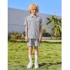 Arshiner Boys Woven Shorts Set Academic Style Button Down Shirt and Denim Shorts Casual 2-Piece Clothes Outfits 4-12 Years(Light Grey)
