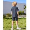 Arshiner Boys Woven Shorts Set Academic Style Button Down Shirt and Denim Shorts Casual 2-Piece Clothes Outfits 4-12 Years(Navy Blue)