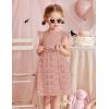 Arshiner Flower Girl Dress Toddler Lace Tutu Ruffle Sleeve Wedding Birthday Party Tulle Dresses(Dusty Pink)