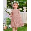 Arshiner Flower Girl Dress Toddler Lace Tutu Ruffle Sleeve Wedding Birthday Party Tulle Dresses(Dusty Pink)