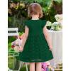 Arshiner Flower Girl Dress Toddler Lace Tutu Ruffle Sleeve Wedding Birthday Party Tulle Dresses(Green)