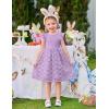 Arshiner Flower Girl Dress Toddler Lace Tutu Ruffle Sleeve Wedding Birthday Party Tulle Dresses(Purple)