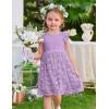 Arshiner Flower Girl Dress Toddler Lace Tutu Ruffle Sleeve Wedding Birthday Party Tulle Dresses(Purple)