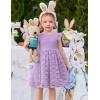 Arshiner Flower Girl Dress Toddler Lace Tutu Ruffle Sleeve Wedding Birthday Party Tulle Dresses(Purple)