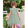 Arshiner Flower Girl Dress Toddler Lace Tutu Ruffle Sleeve Wedding Birthday Party Tulle Dresses(Sage Green)