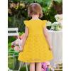 Arshiner Flower Girl Dress Toddler Lace Tutu Ruffle Sleeve Wedding Birthday Party Tulle Dresses(Yellow)