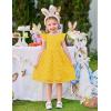 Arshiner Flower Girl Dress Toddler Lace Tutu Ruffle Sleeve Wedding Birthday Party Tulle Dresses(Yellow)