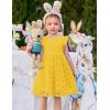 Arshiner Flower Girl Dress Toddler Lace Tutu Ruffle Sleeve Wedding Birthday Party Tulle Dresses(Yellow)