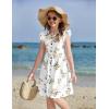 Arshiner Girls Dress Flutter Sleeve A-Line Button Down Sundress Casual Midi Dresses for 4-12 Years Kids(Yellow Flower)