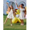 Arshiner Girls Dress Flutter Sleeve A-Line Button Down Sundress Casual Midi Dresses for 4-12 Years Kids(Yellow Flower)